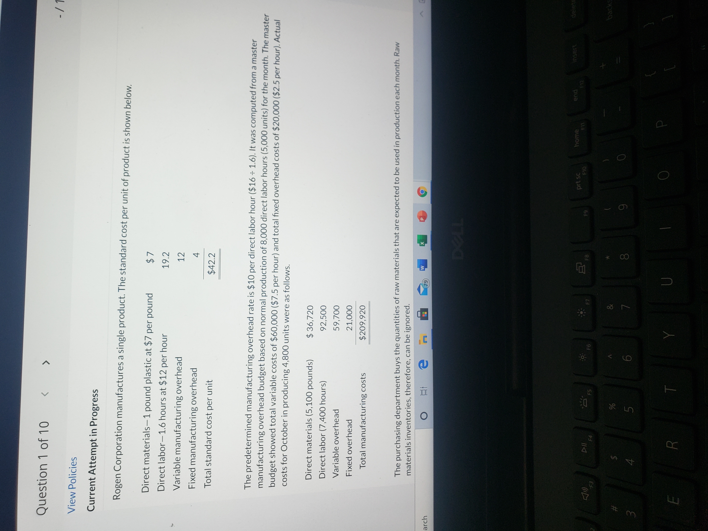 Can someone please help me on this problem? Question 1 of 10