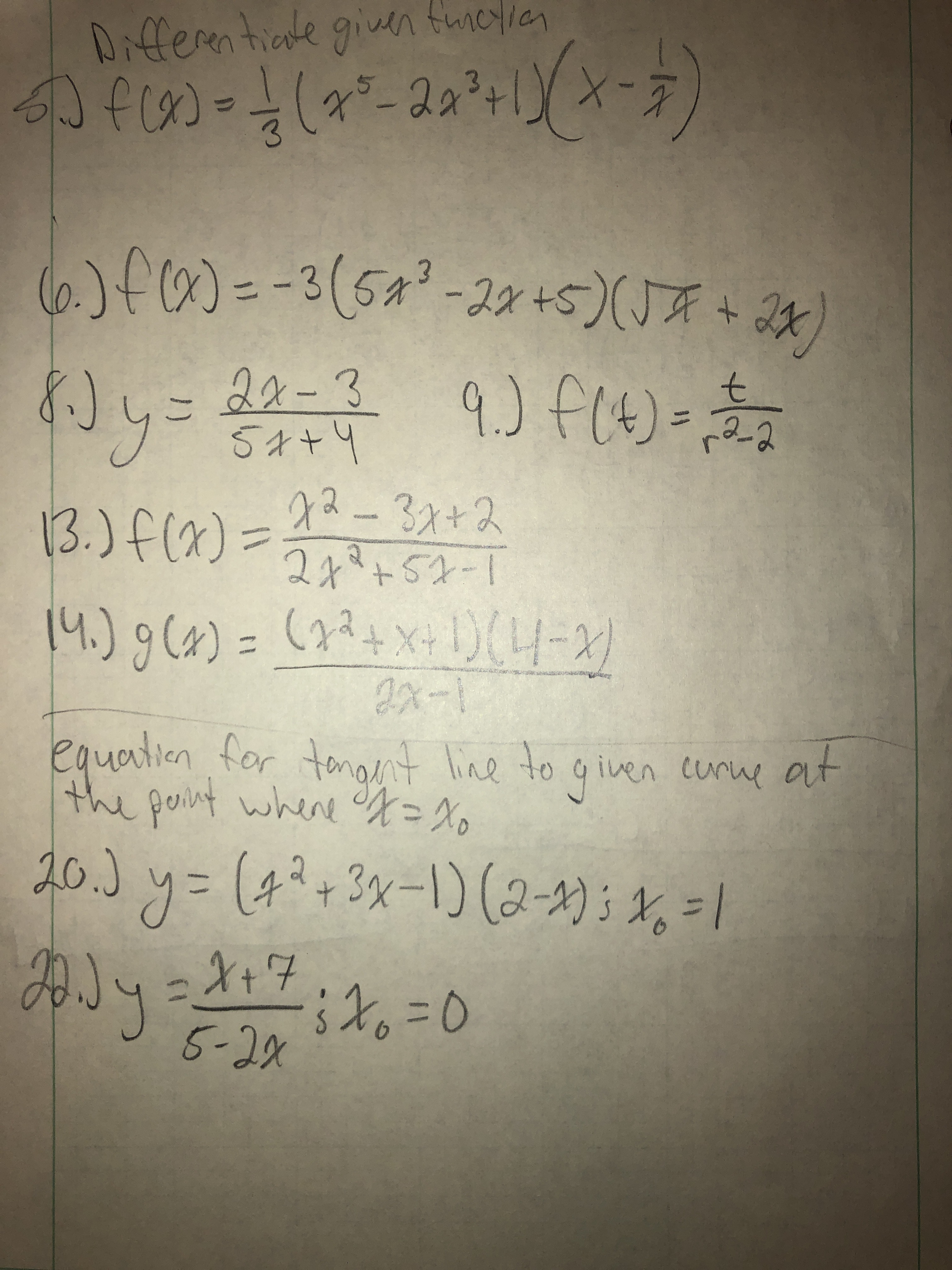 Any help with these problems would be very much appreciated! I'm mainly