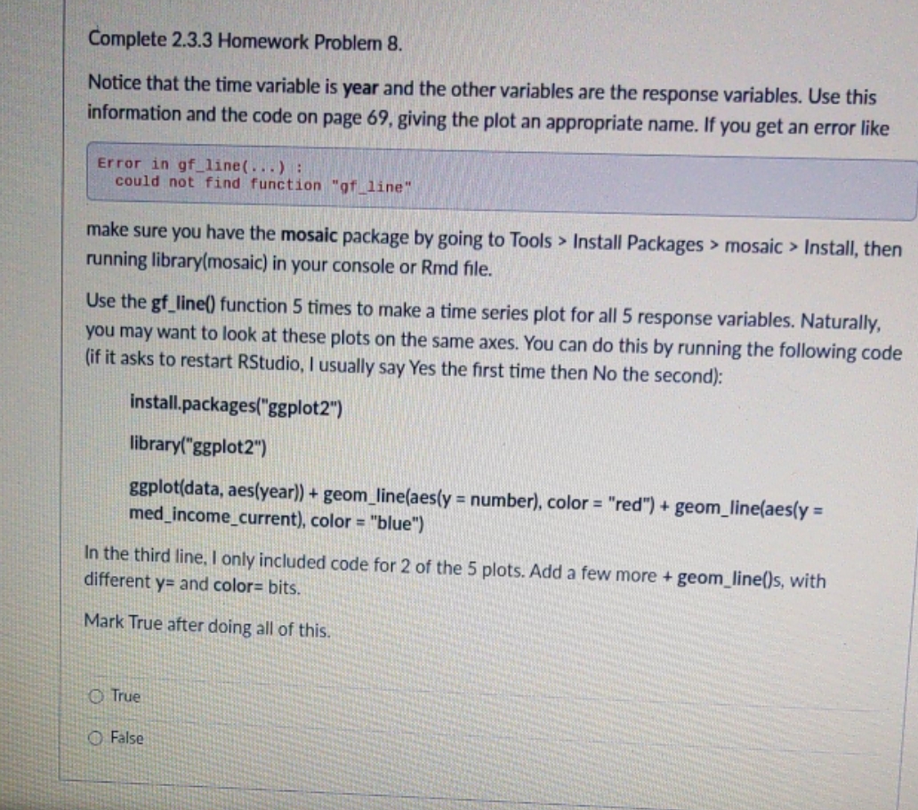 statistics using technology textbook 2.3.3 homework problem 8 Complete 2.3.3 Homework Problem