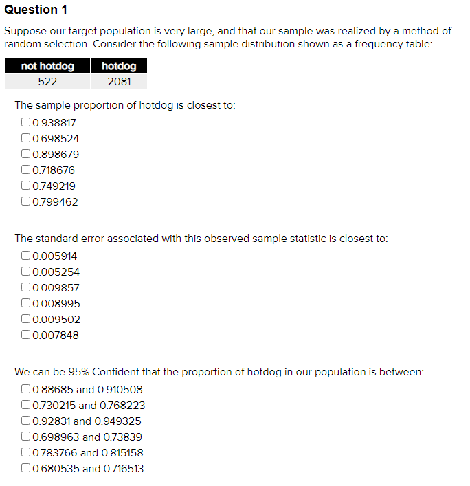 Hey, please help me answer the following problems: Question '1 Suppose our