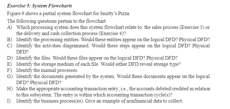  Exercise 5: System Flowcharts Figure 9 shows a partial system flowchart