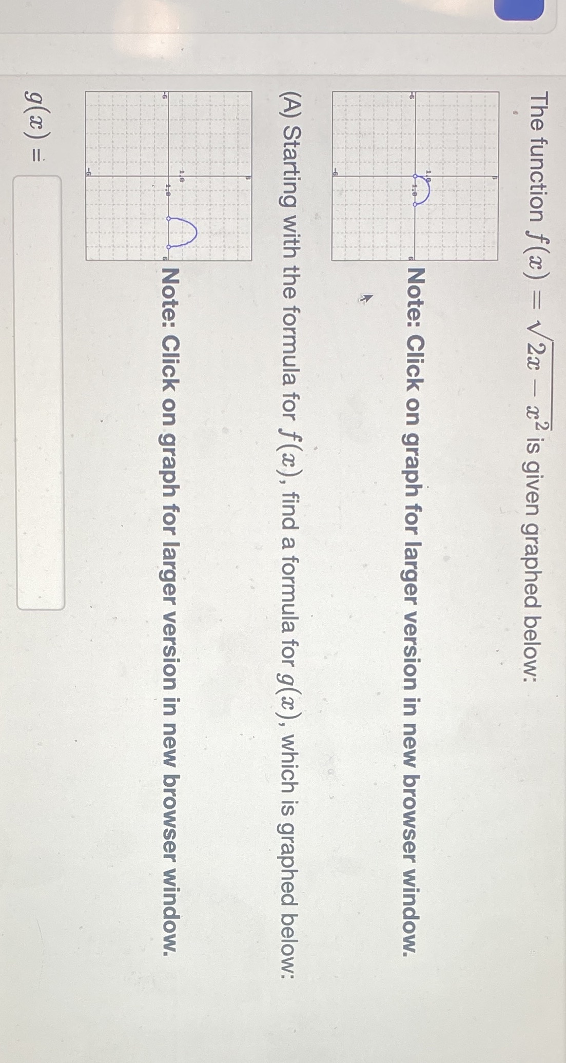  The function f (ac ) = V 2x - ac is