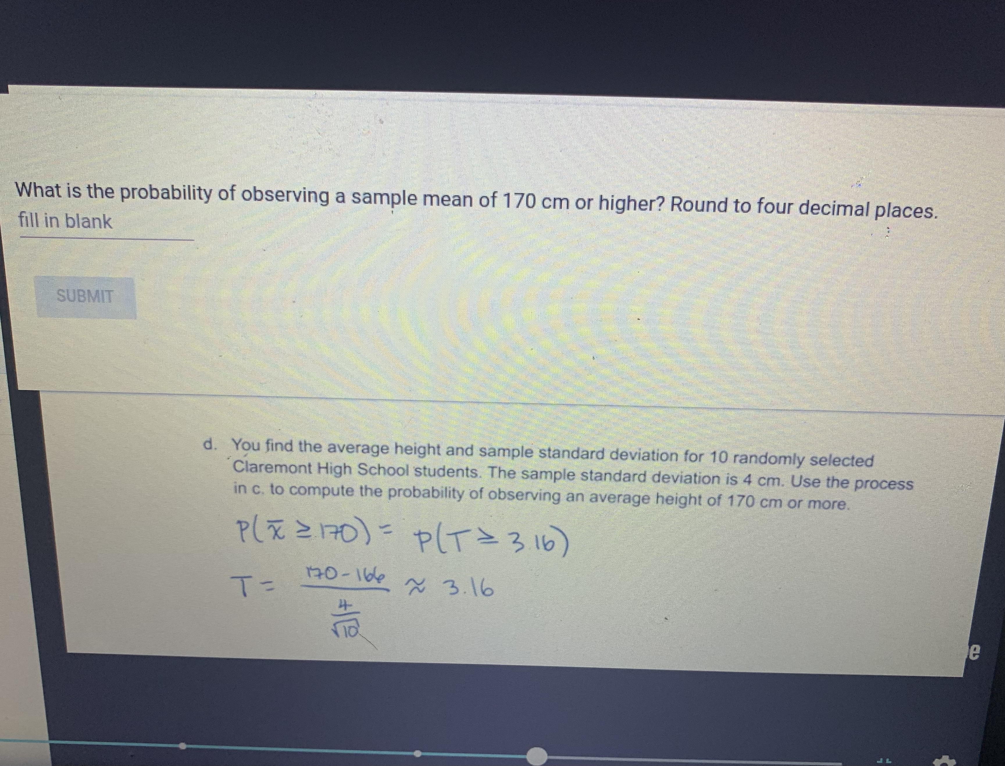 the degrees of freedom is ll in blank ,' (Don't enter any