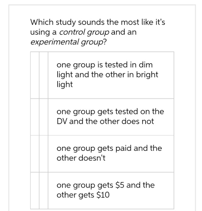 Which study sounds the most like it's using a control group