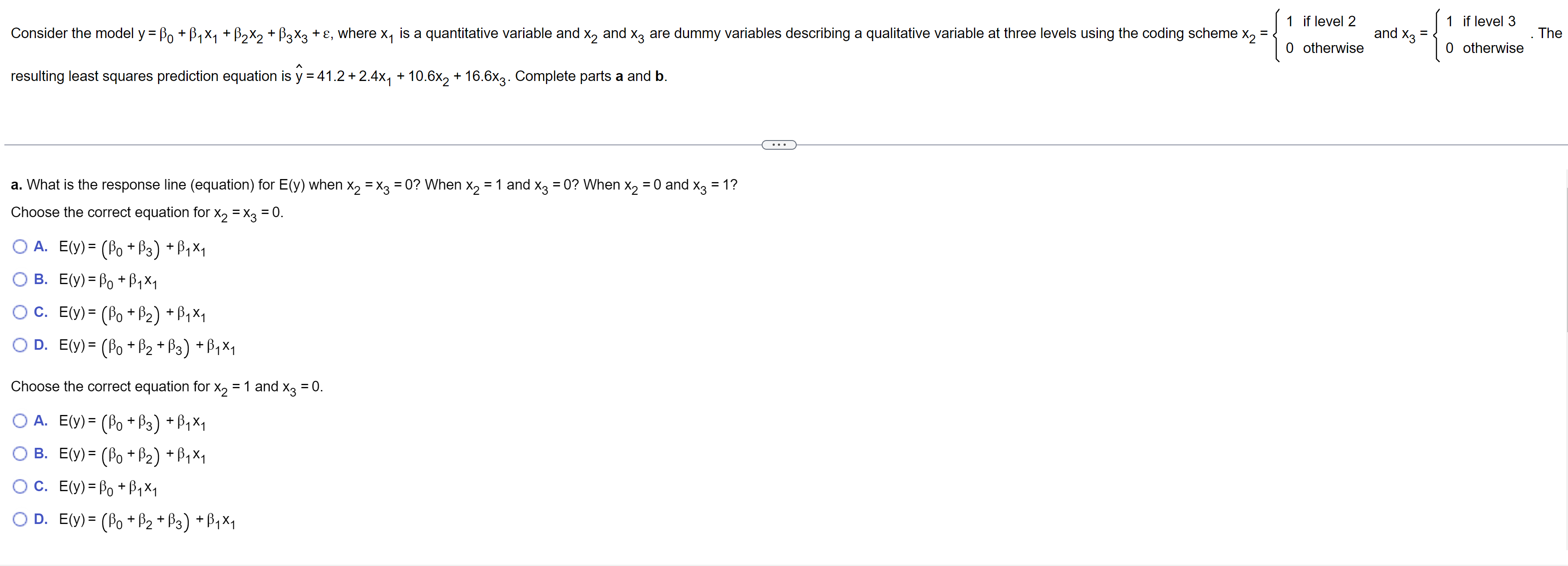  The 0 otherwise ' Consider the model y: [30 + [31x1