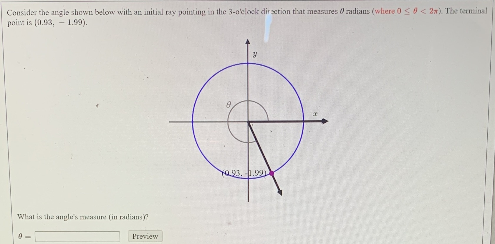  Consider the angle shown below with an initial ray pointing in