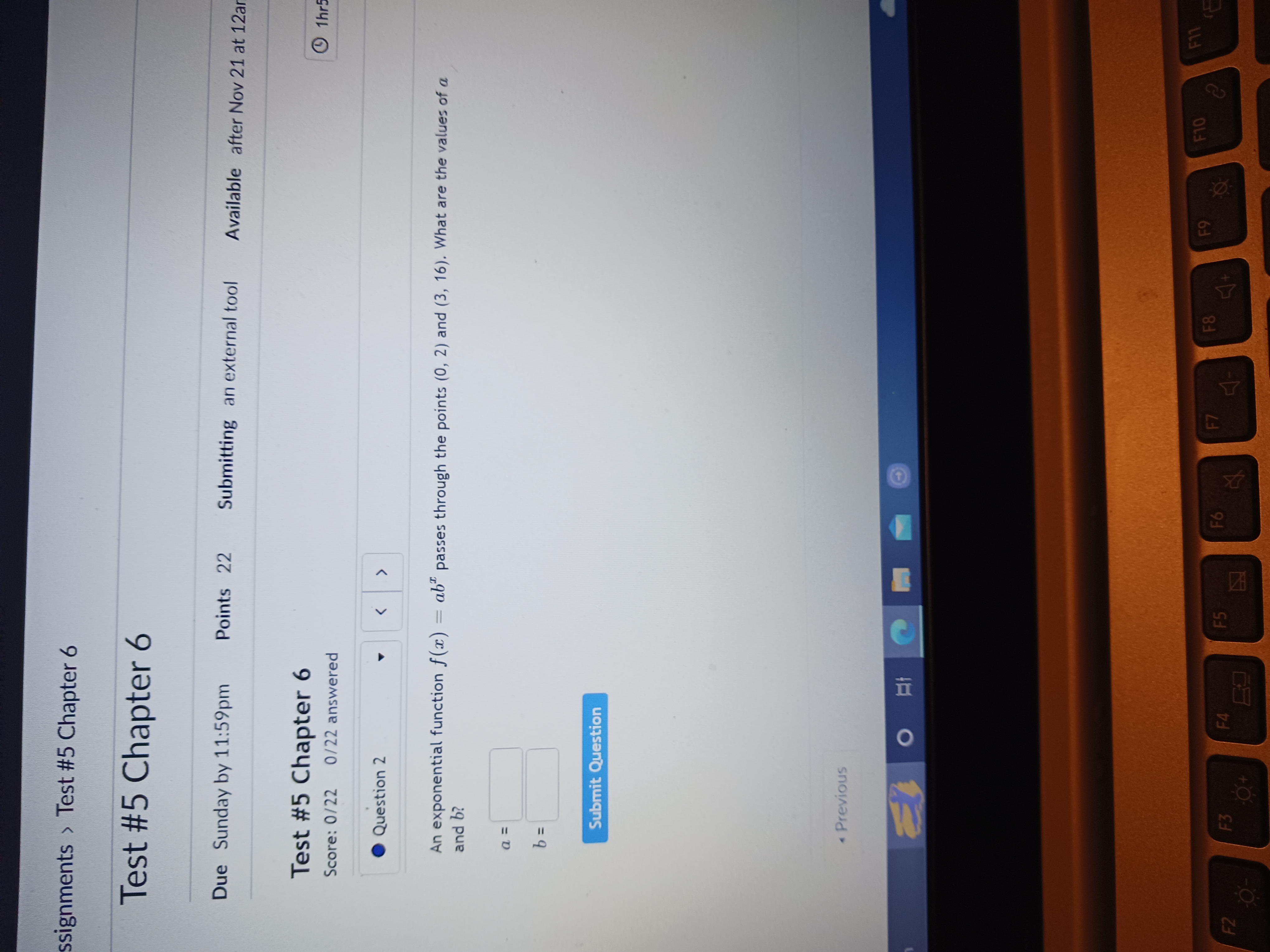 ssignments > Test #5 Chapter 6 Test #5 Chapter 6 Due