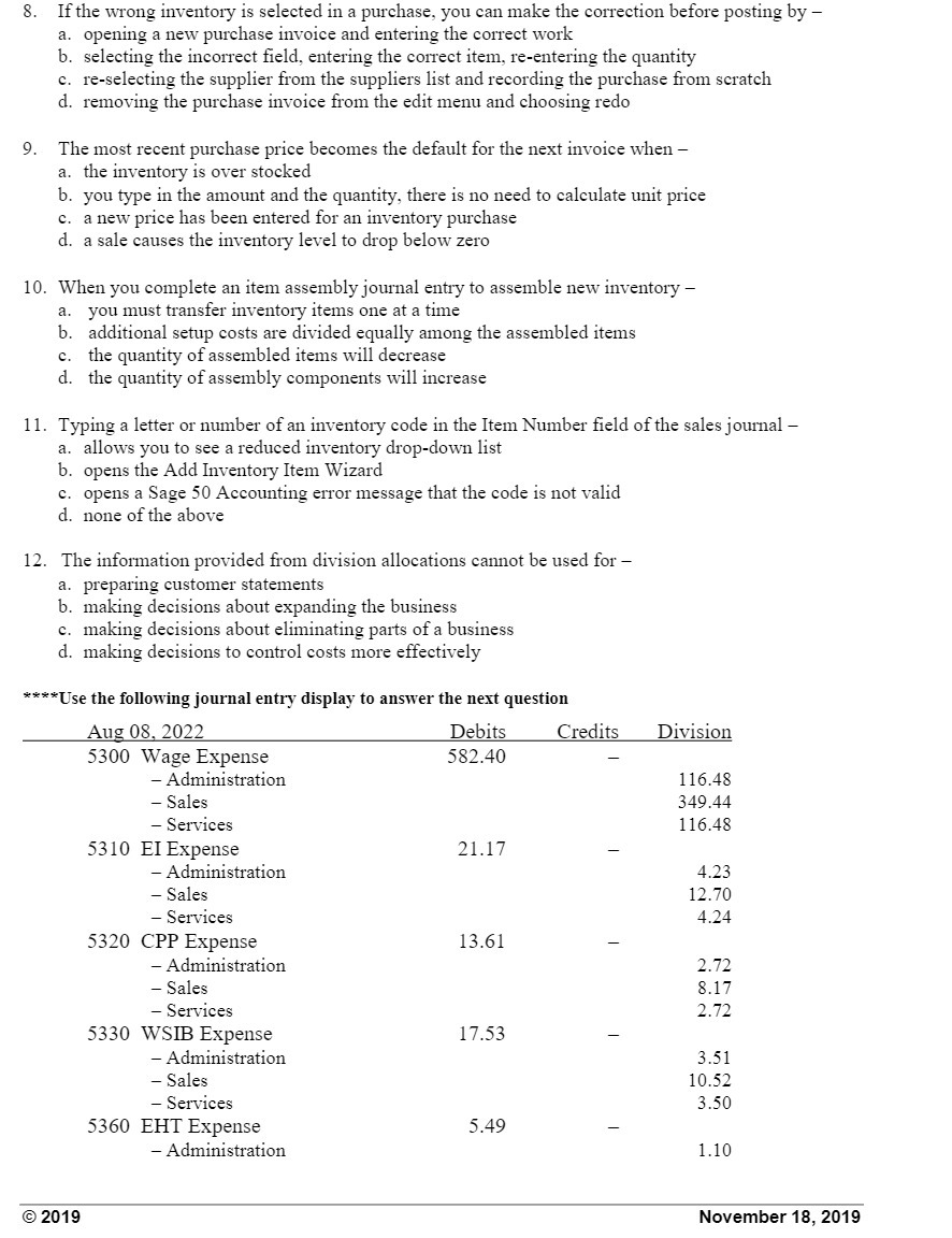  3. If the wrong inventory is selected in a purchase, you