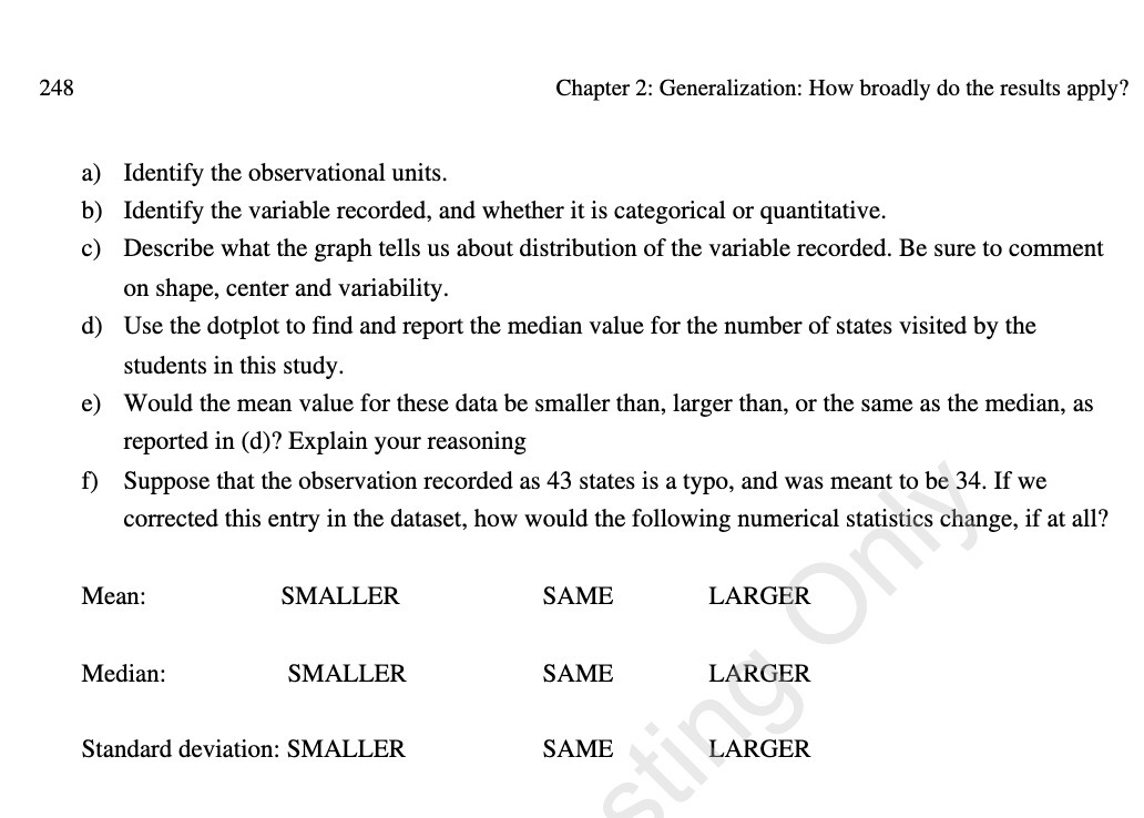  248 Chapter 2: Generalization: How broadly do the results apply? a)