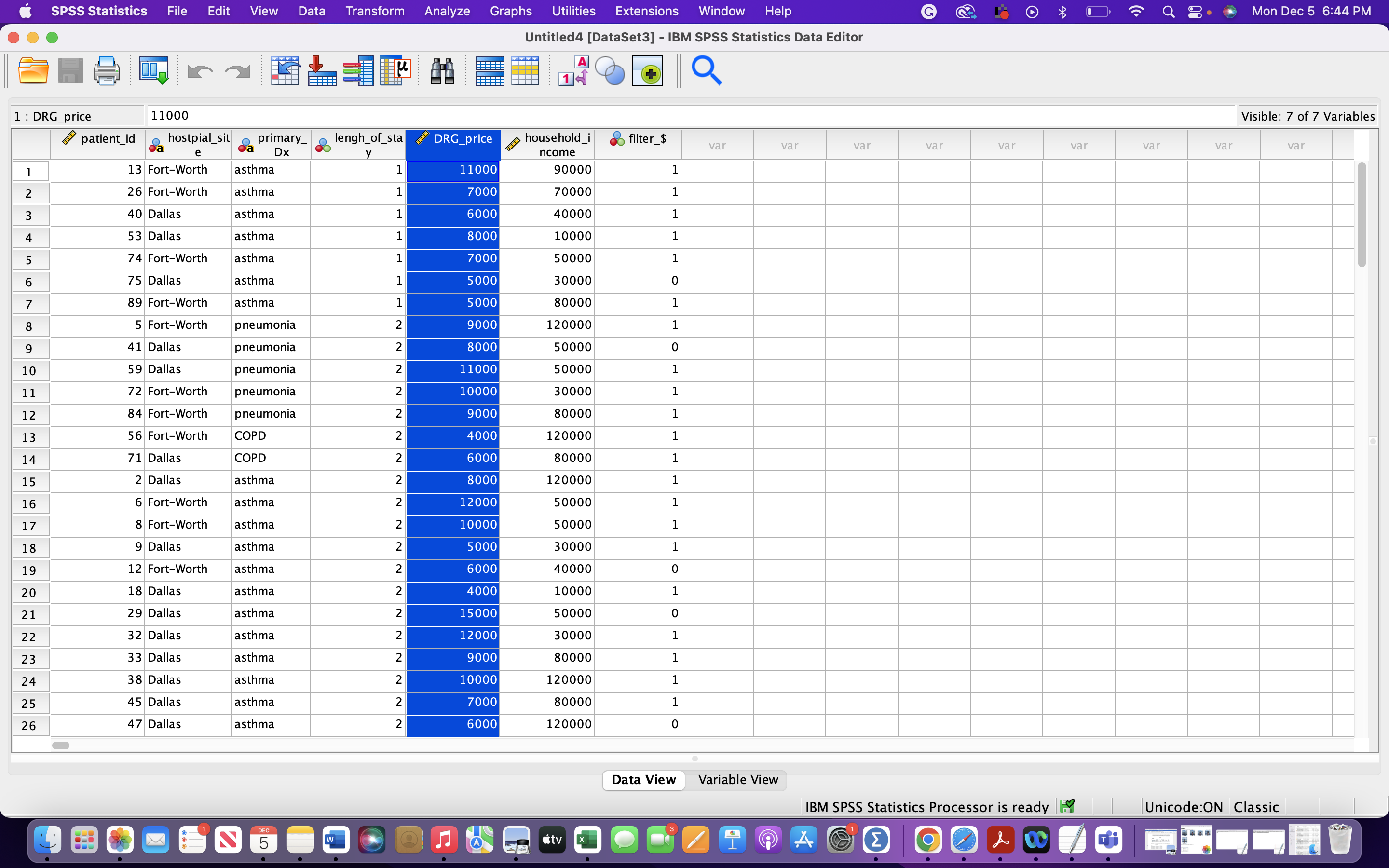  SPSS Statistics File Edit View Data Transform Analyze Graphs Utilities Extensions