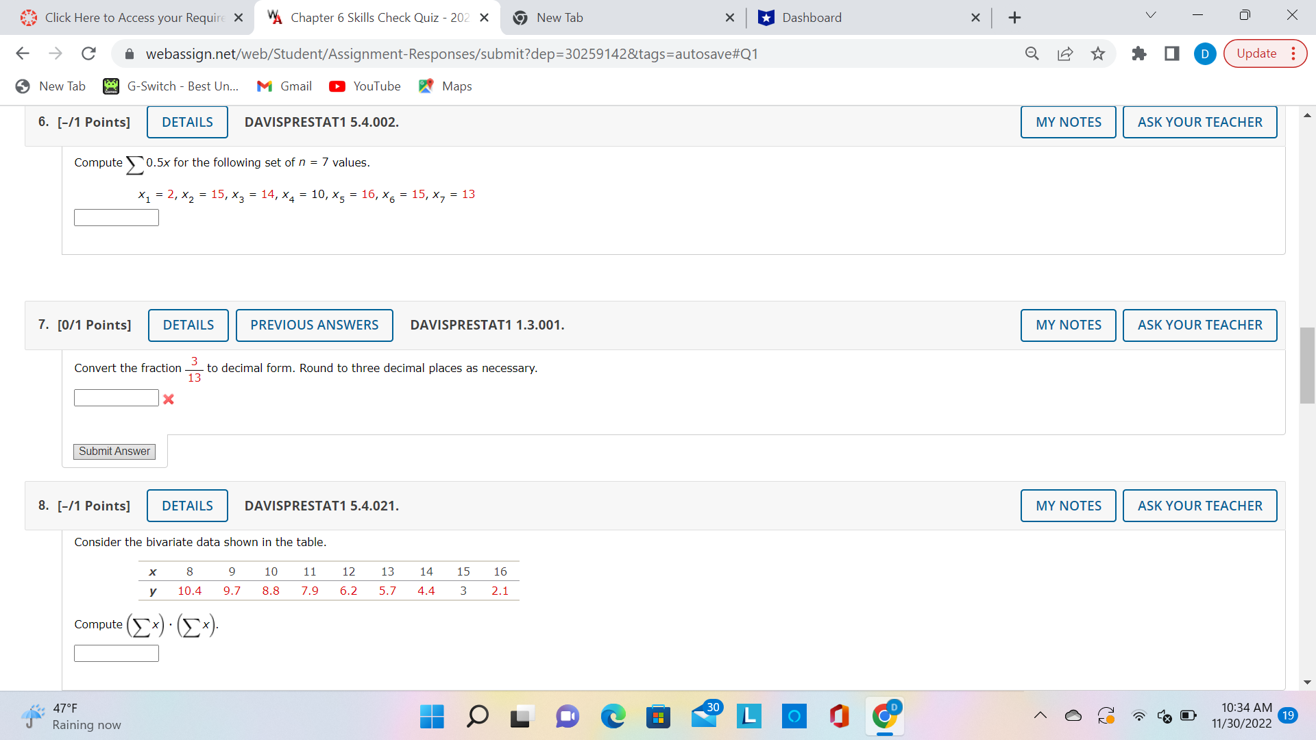 Check Quiz - 202 X New Tab x Dashboard X + X