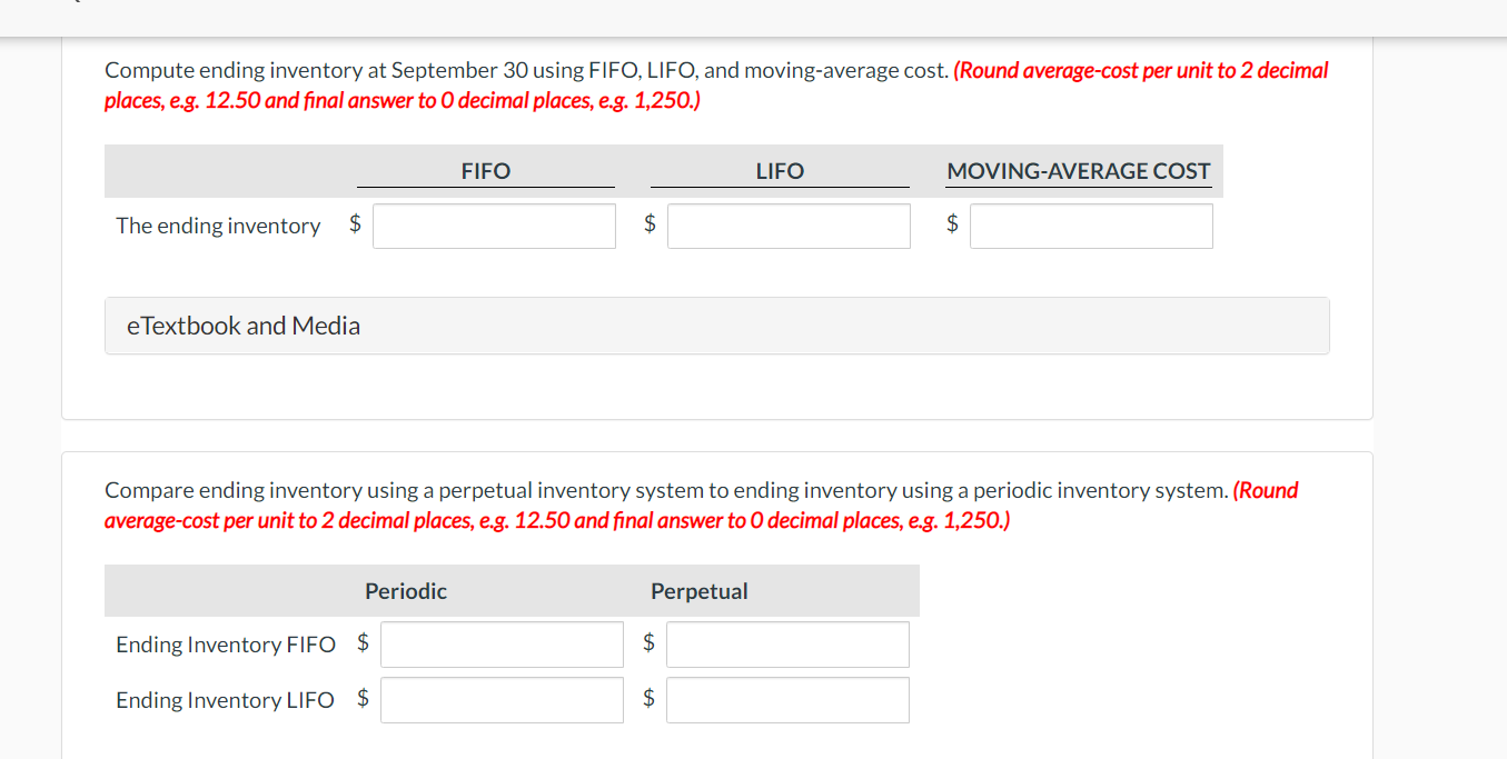 gives different ending inventory values? eTextbook and Media Totals 212 $43,218 Dropdown
