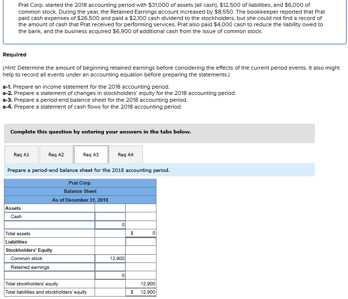 I am having trouble completing this example for my accounting class. Prat