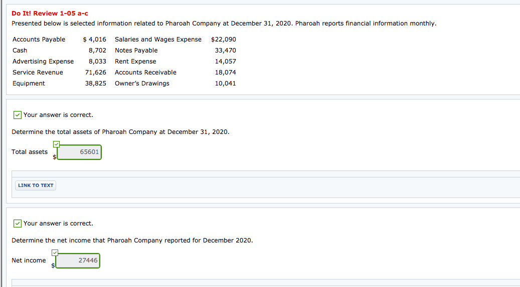 Can you help with finding owners equity Do It! Review 1-05 a-c