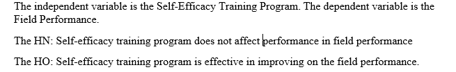 Self Effiacy LOW 13.6667 2.51661 3 Total 15.0833 4.01040 12 Training Time