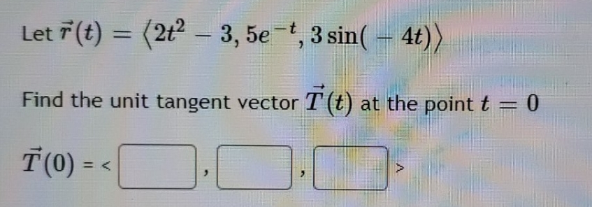 clear steps for understanding Let T (t) = (2+2 - 3, 5e-t,