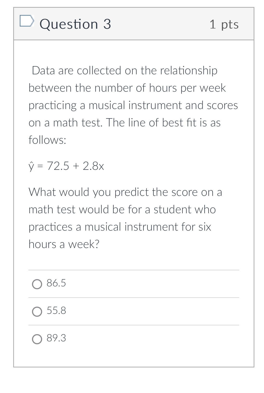 What is the correct choice for question 3 D Question 3 1