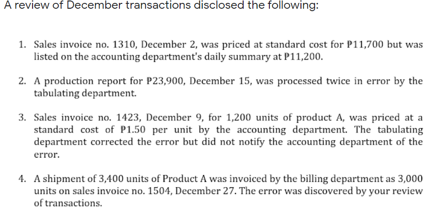 FAR Company cans two food commodities which it stores at various warehouses.