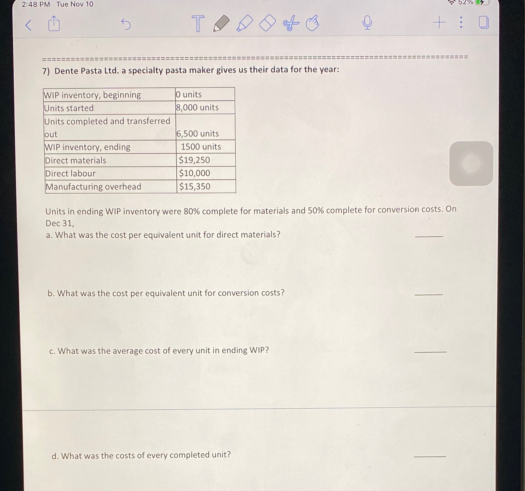 2:48 PM Tue Nov 10 7) Dente Pasta Ltd. a specialty pasta