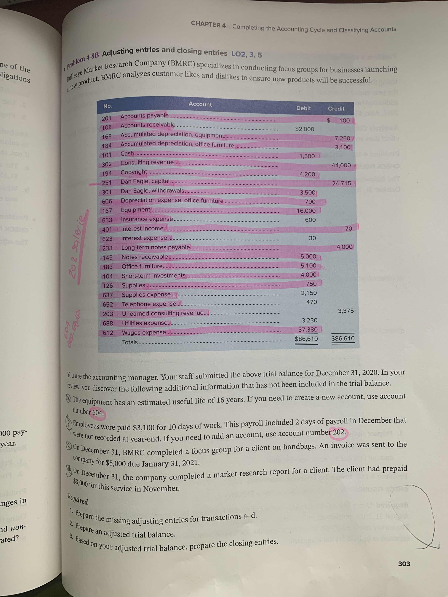  CHAPTER 4 Completing the Accounting Cycle and Classifying Accounts ne of
