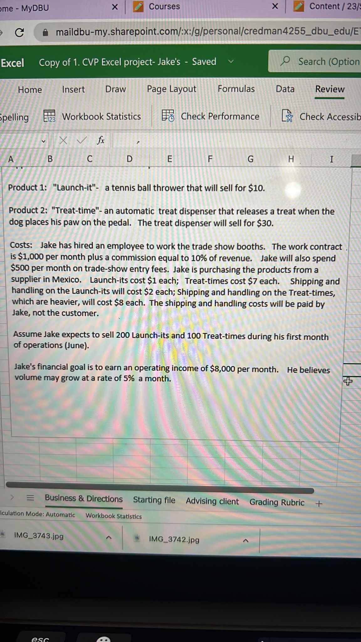 target profit (TOTAL column in the second gray box). THEN, calculate the