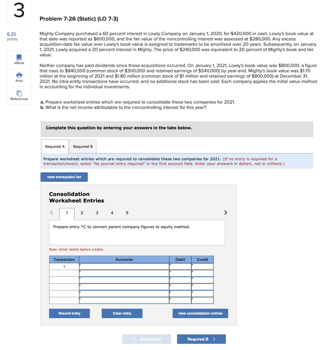  5.2 5 points eBook References Problem 7-26 (Static! (LO 7-3} Mighty
