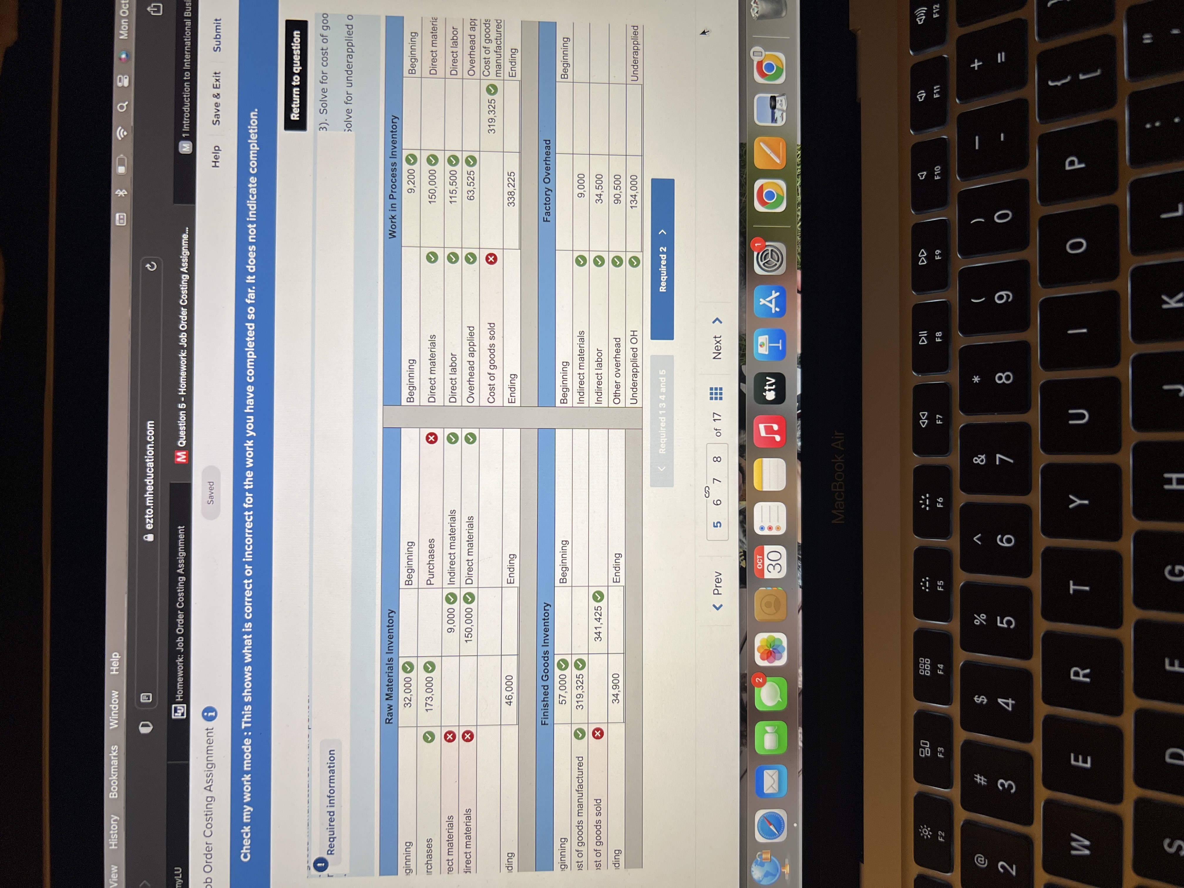 5 - Homework: Job Order Costing Assignme. Job Order Costing Assignment i