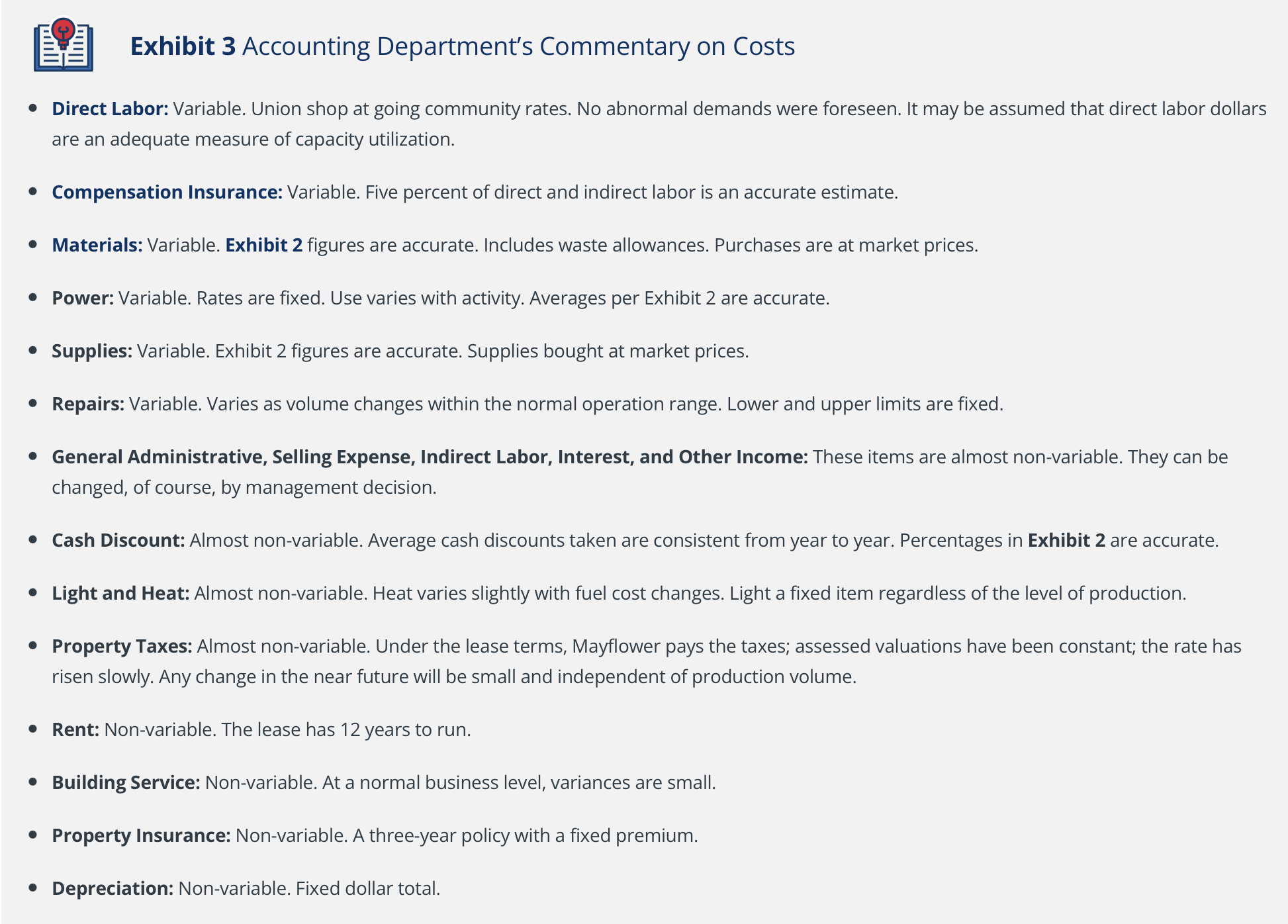 Hayes' decision to keep product 103?a) Should Mayflower lower as of January