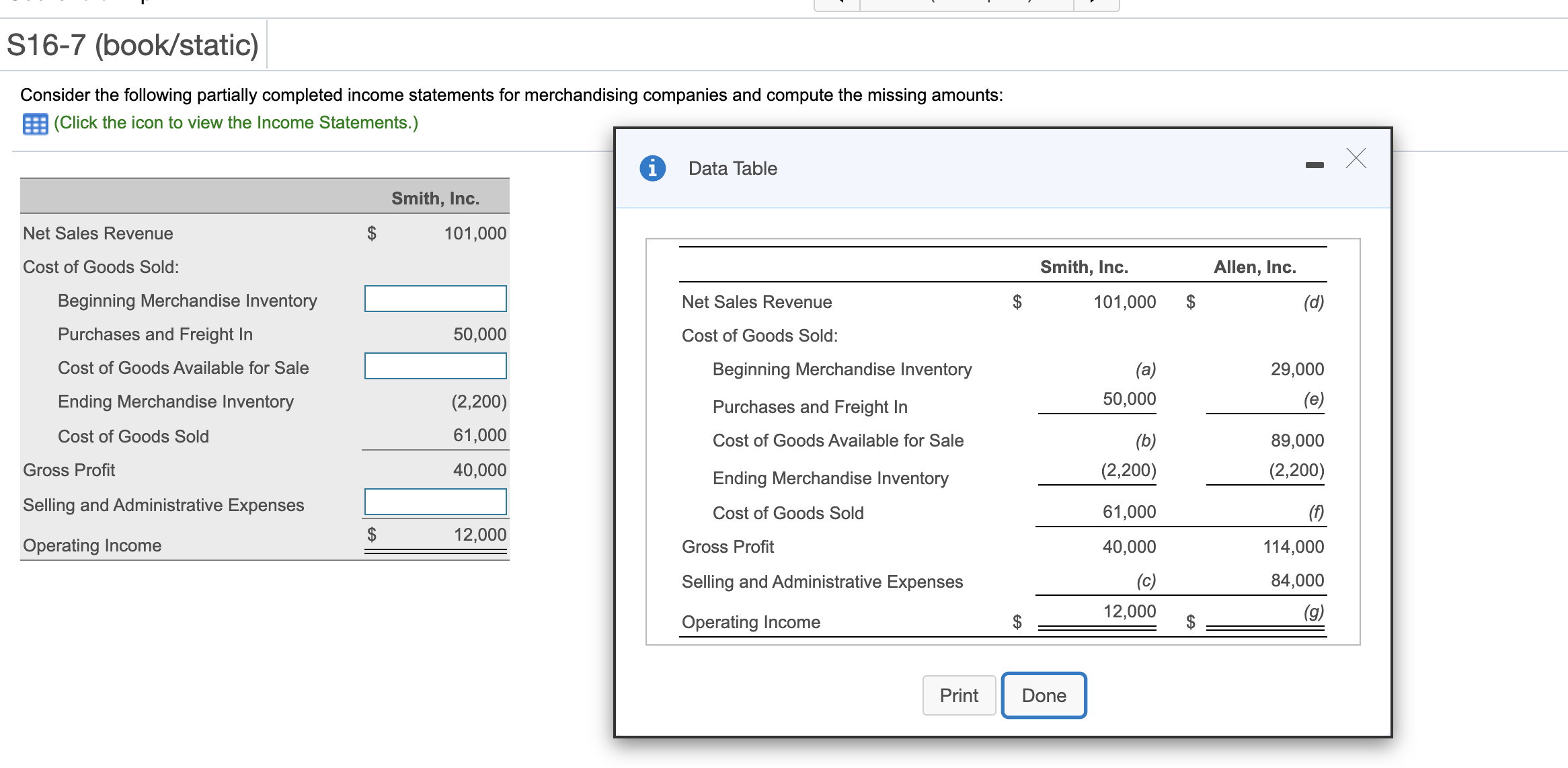 Need to find the missing amounts .7 , , . , y
