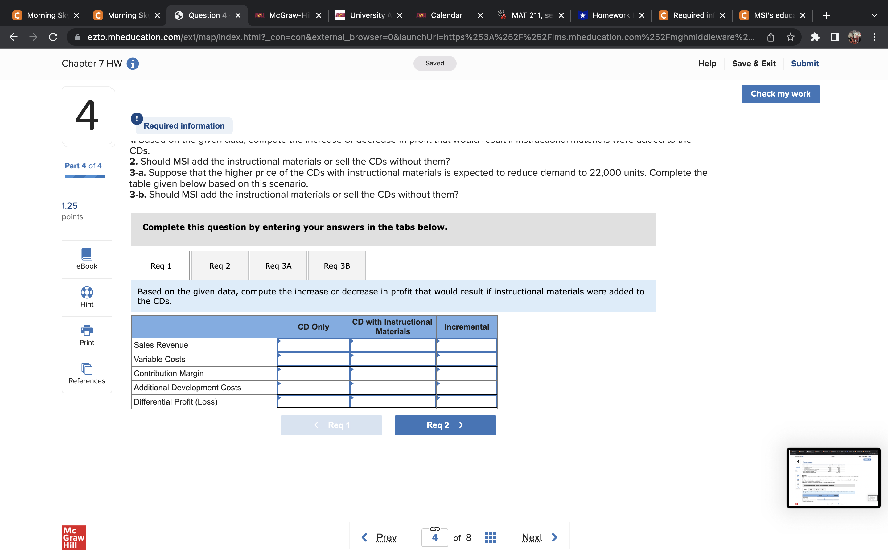 C Required: X C MSI'sedu X + ( C' i ezto.mheducation.com,'. .i'..hliii.',