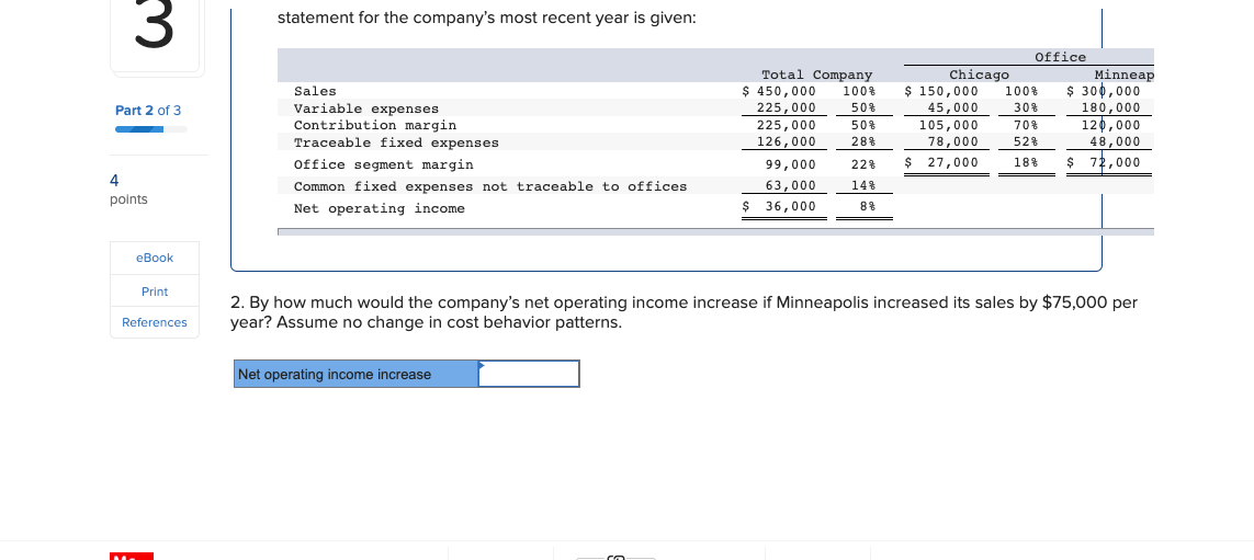 percentage of sales 52% 30% 40% Traceable fixed expenses 5 160,000 $