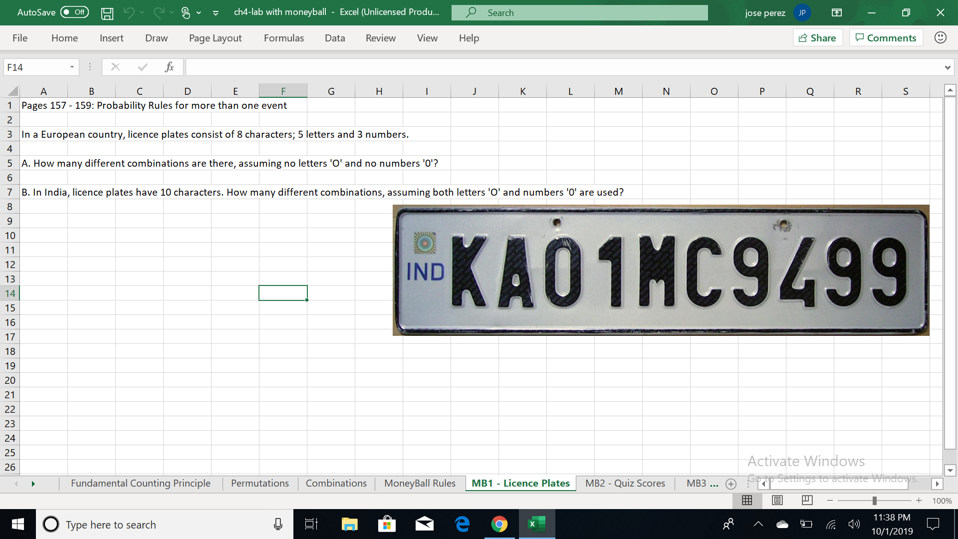 G H I L K L 1 Pages 176-177: The Fundamental Counting