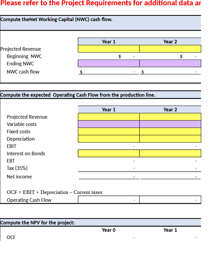 Please refer to the Project Requirements for additional data ar Compute
