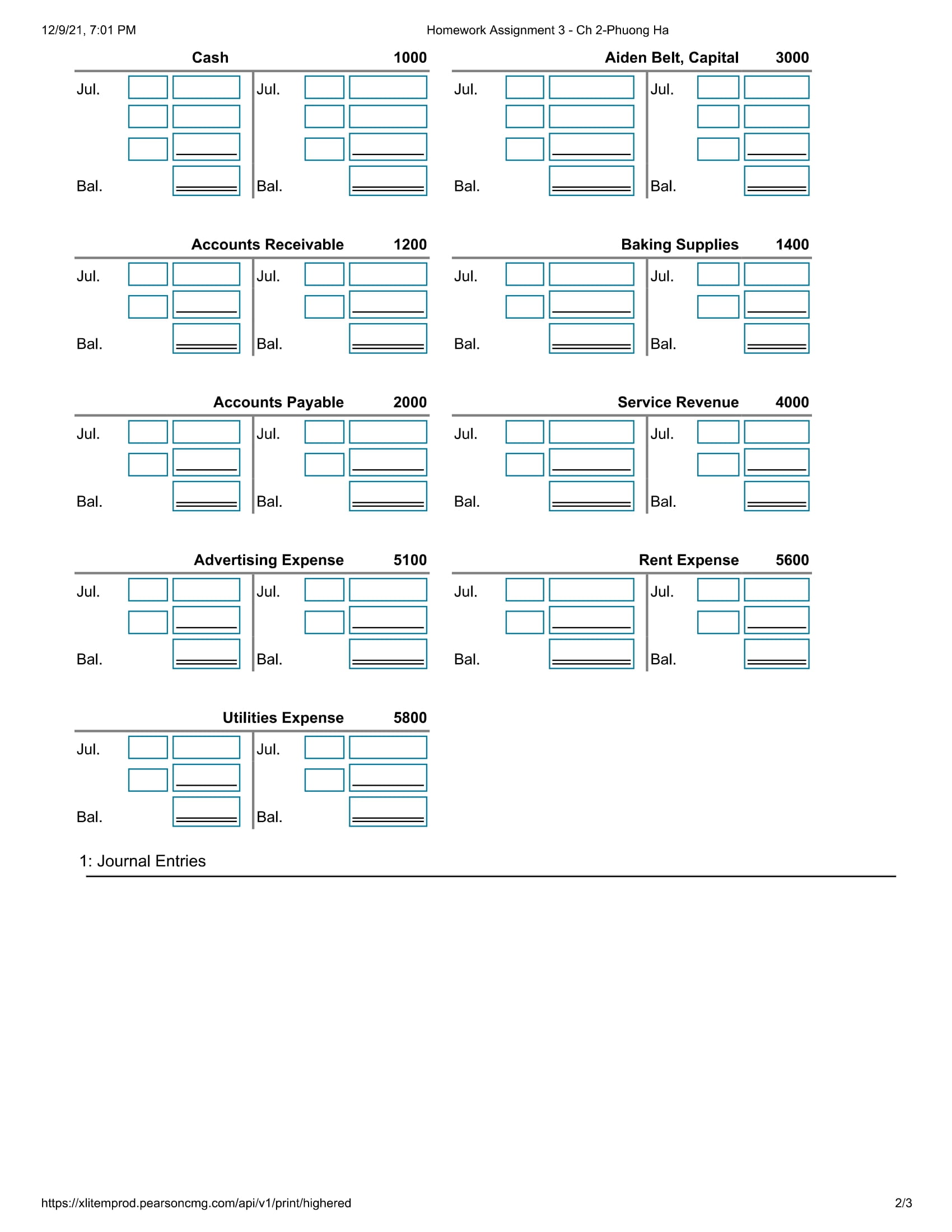 Phuong Ha Instructor: Suzanna Karam Singh Assignment: Homework Assignment 3 - Date:
