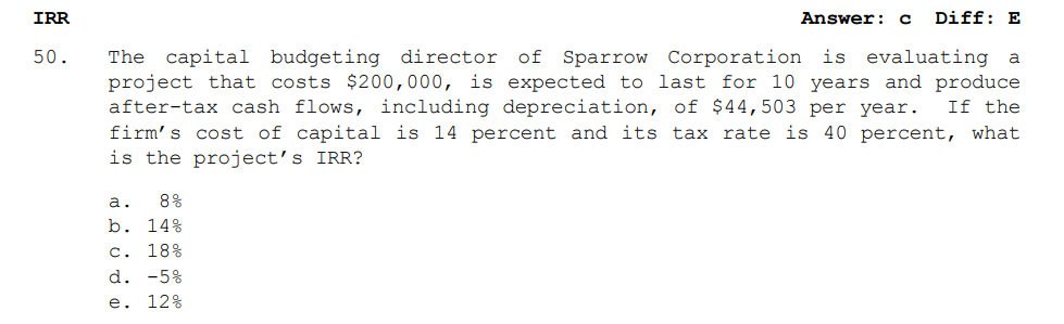 M 95. Turner Airlines is considering two mutually exclusive projects, Project A