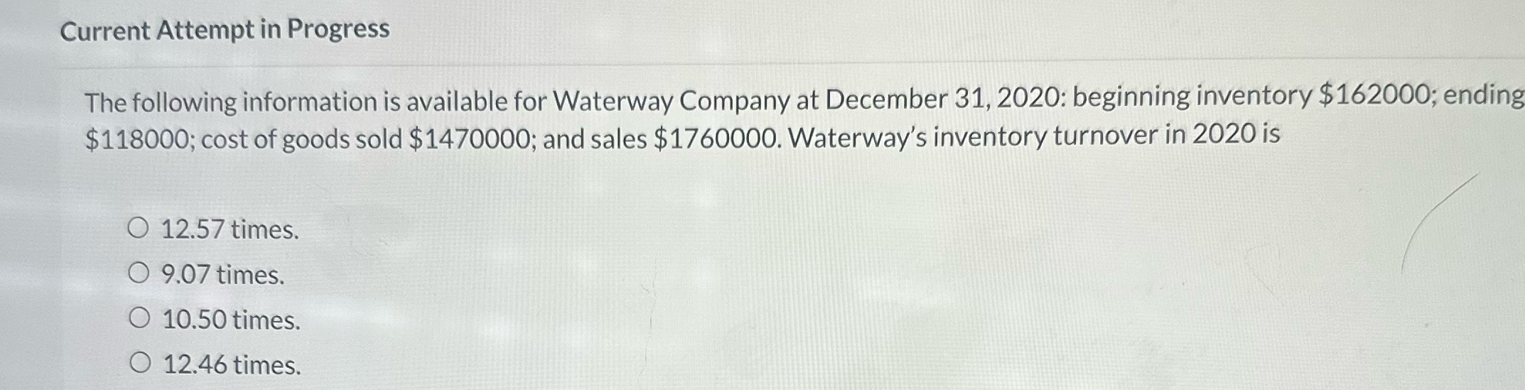 Current Attempt in Progress The following information is available for Waterway