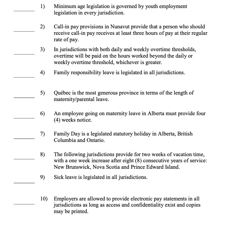  1} 2) 3) 4) a a} Minimum age legislation is governed