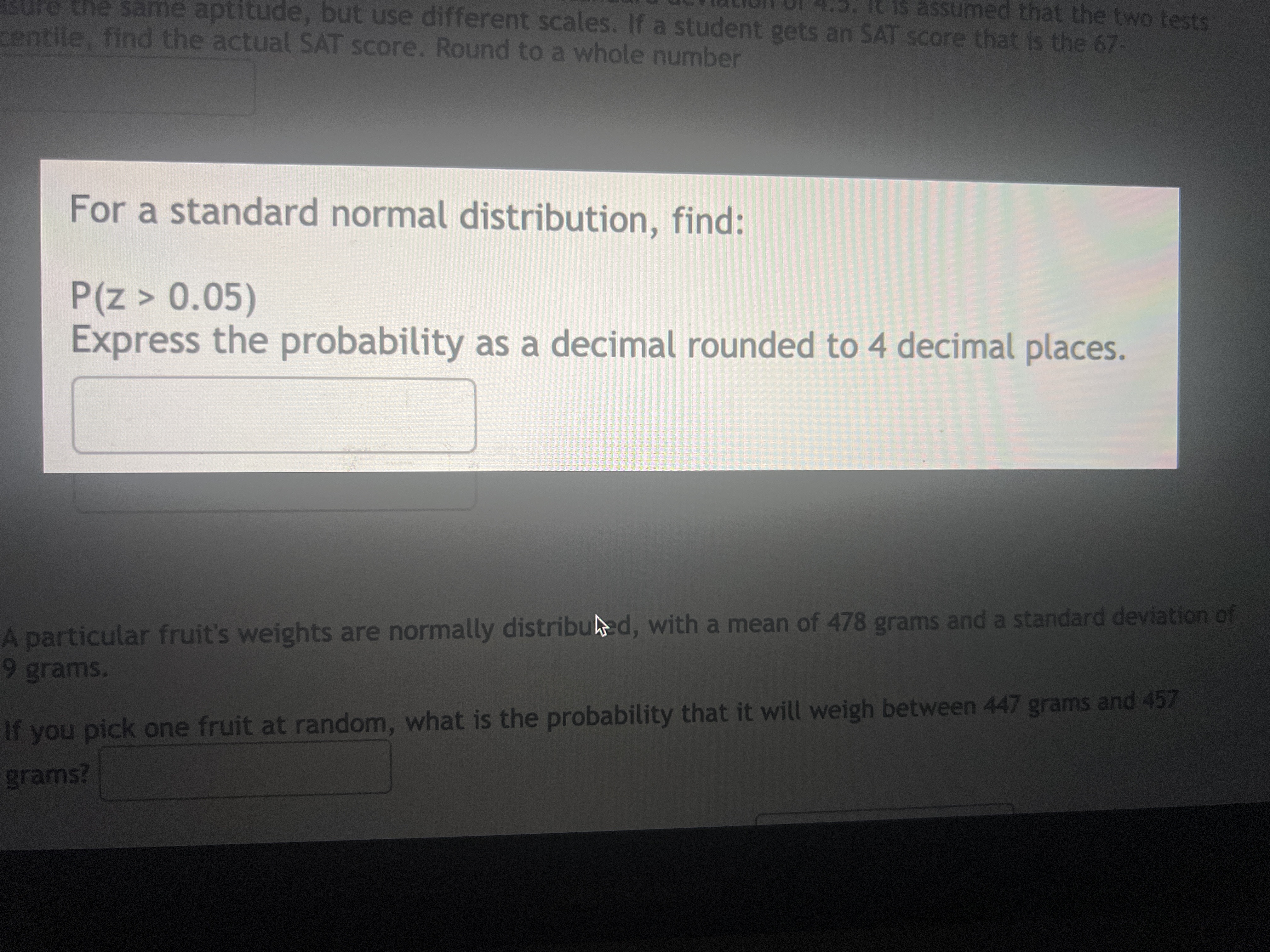 between 14.85 and 22.25 inches? Do not round until you get your