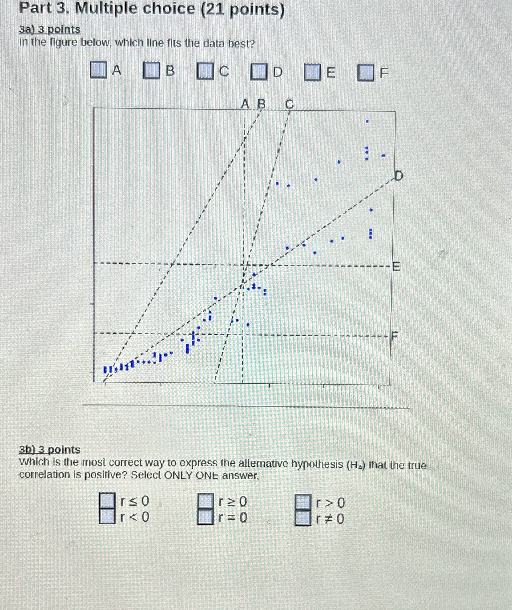 Help me answer these questions please! Part 3. Multiple choice (21 points)