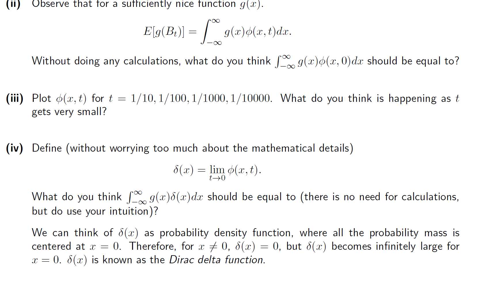 (ii) (iii) (\"0 Observe that for a sufficiently nice function glm).