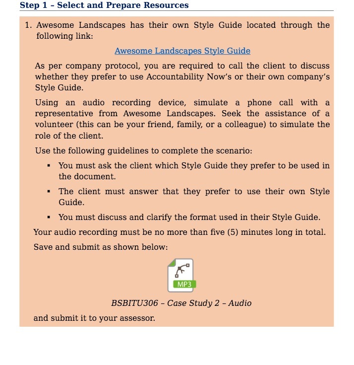  Step 1 - Select and Prepare Resources 1. Awesome Landscapes has