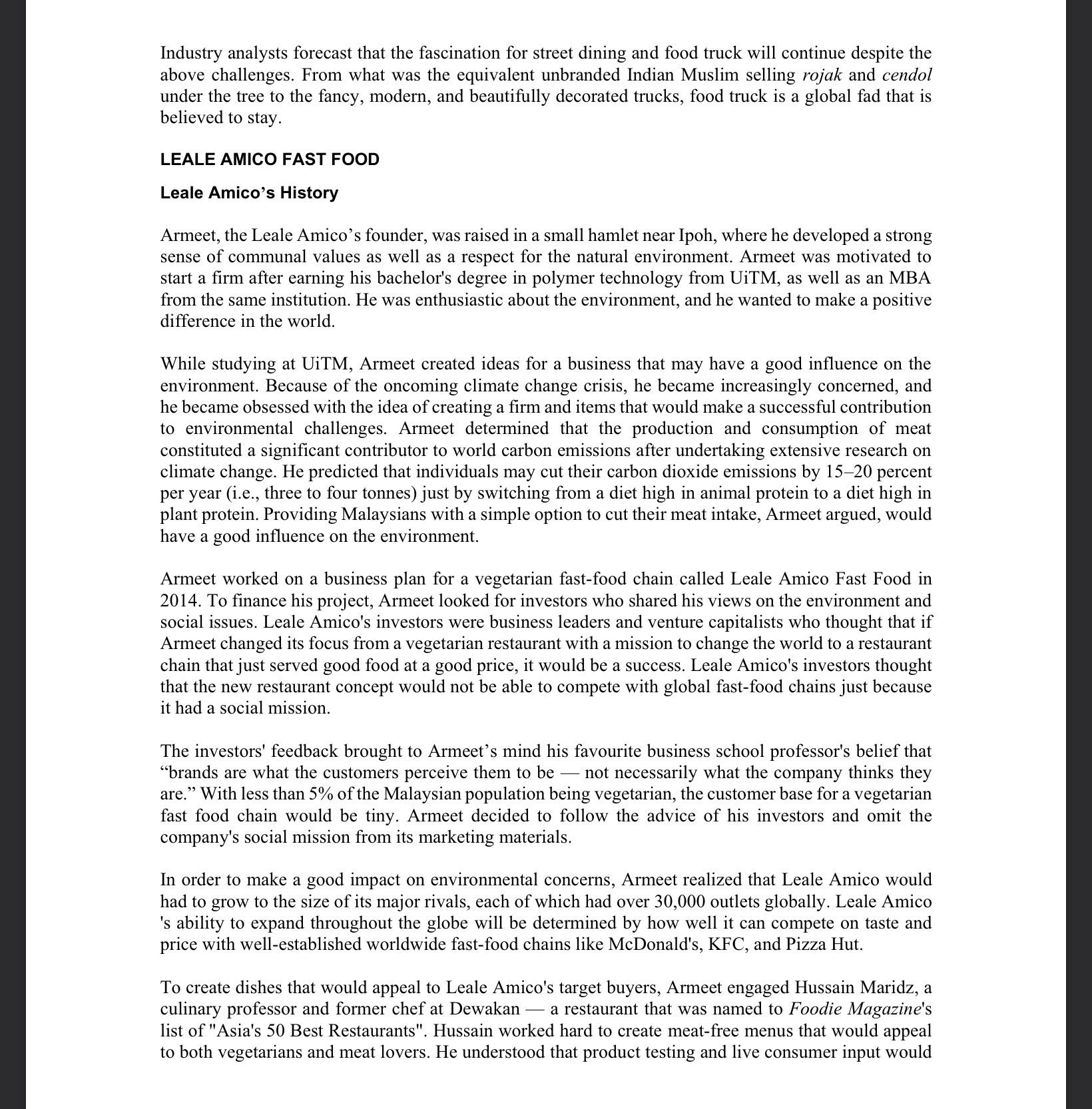 each issue. The issue can be ethical issue,management issue,financial issue,etc LEALE AMICO