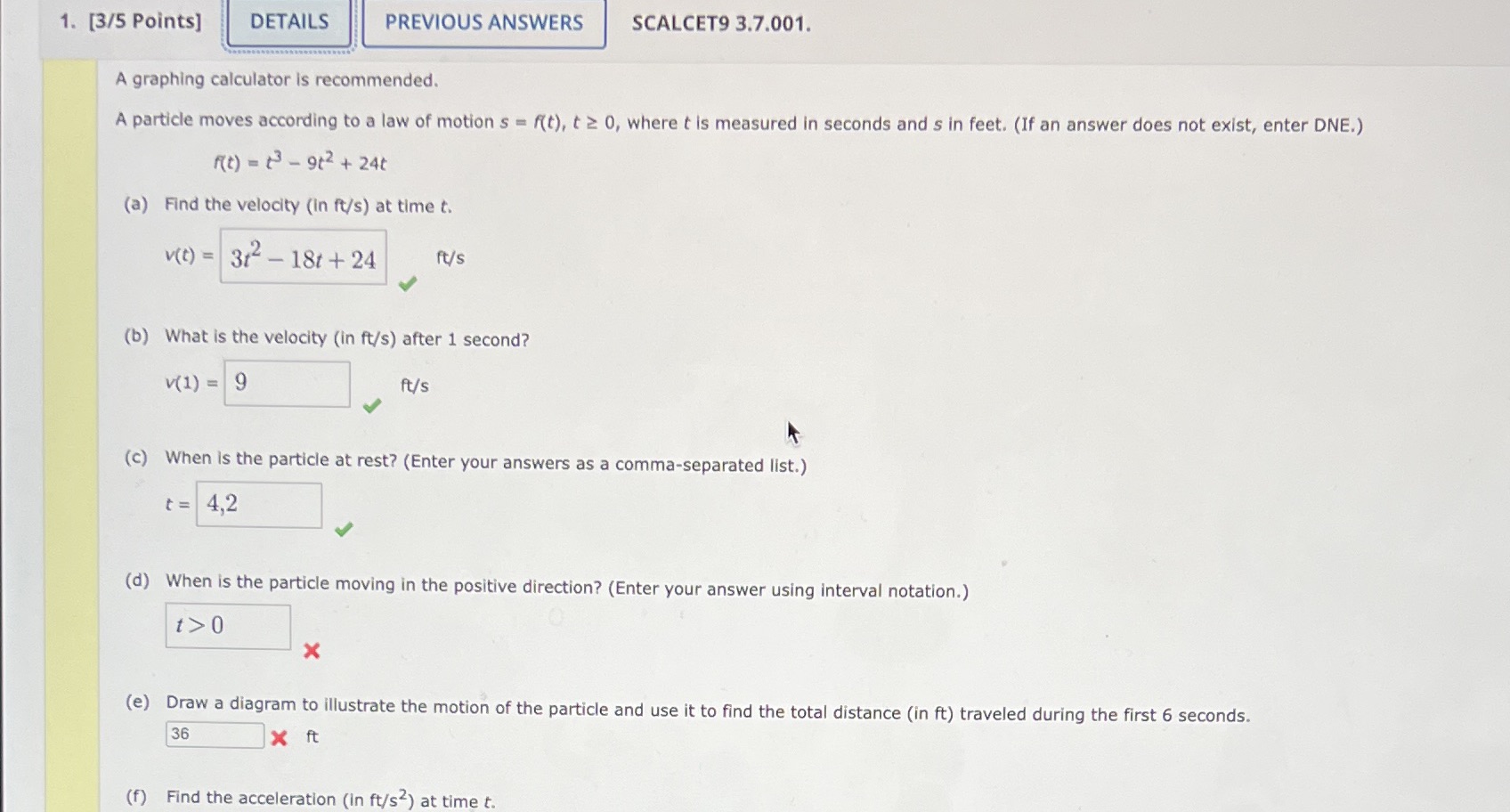 i only need d and e 1. [3/5 Points] DETAILS PREVIOUS ANSWERS