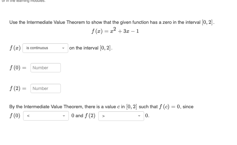  Use the Intermediate Value Theorem to show that the given function