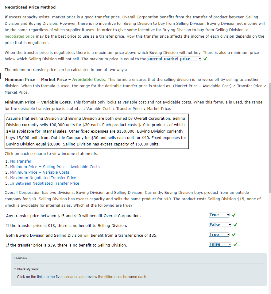 may produce a product that is used by another division. When this