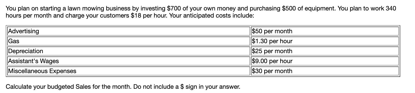 please help me figure out this question. You plan on starting a