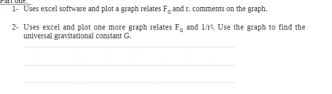 1- Uses excel software and plot a graph relates F. and