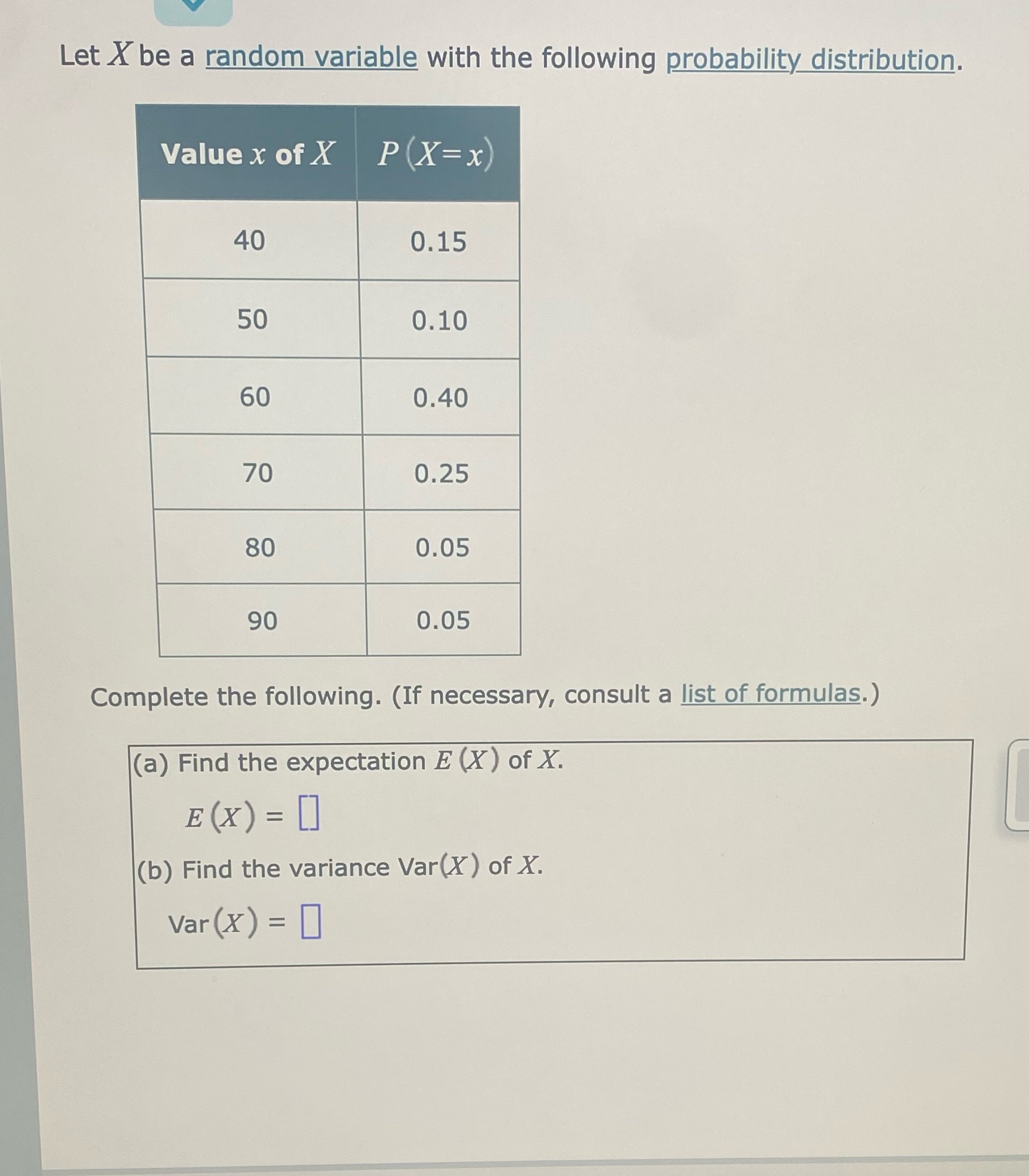 Please answer a and b Let X be a random variable with
