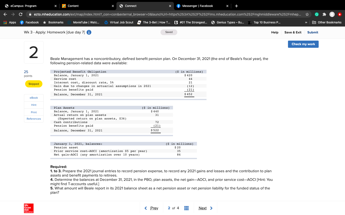 Need the answer to this accounting question SeCampus: Program Content Connect X