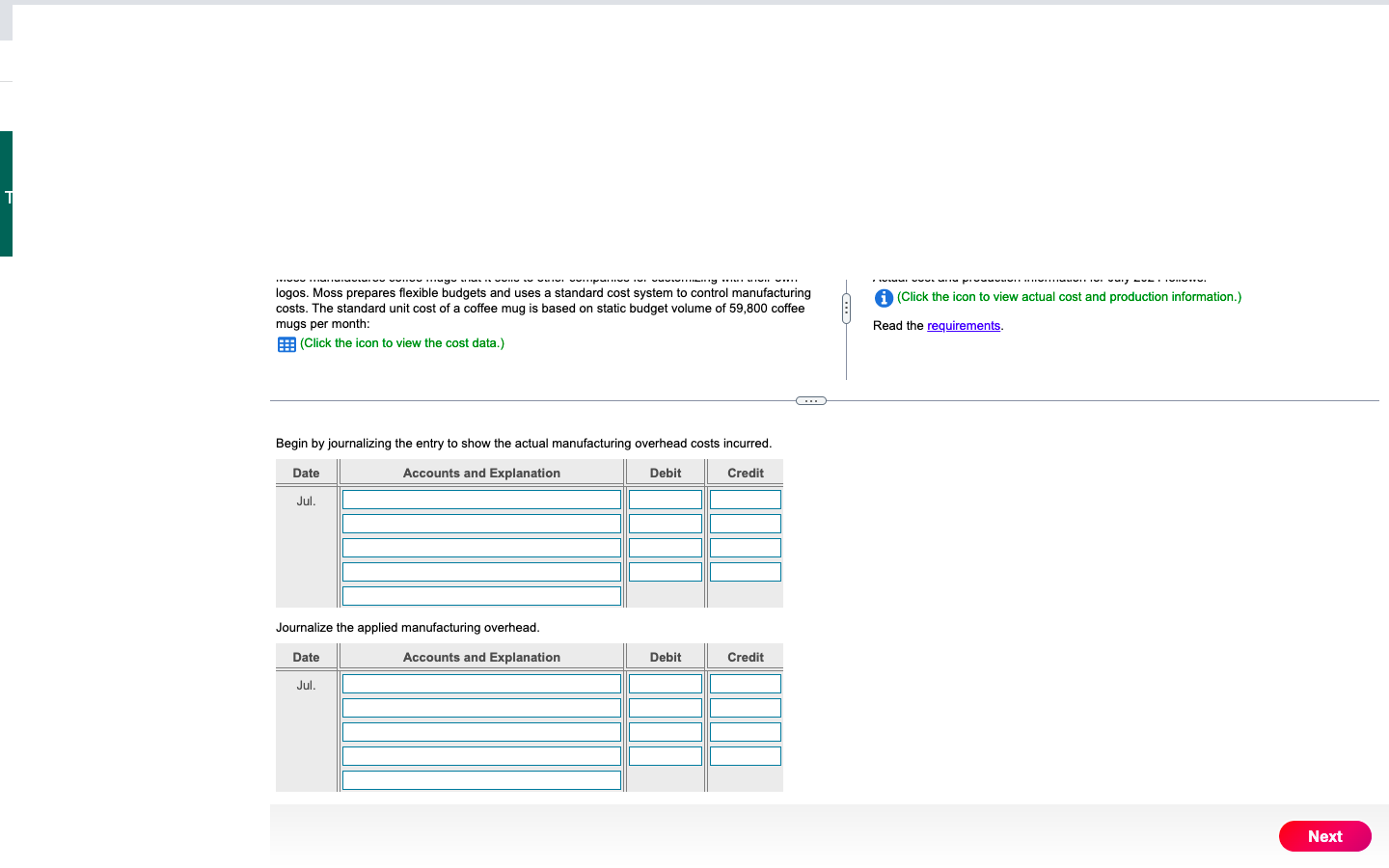 per minute) 0.3 Actual direct materials usage was 11,000 lbs. at an